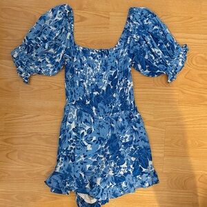 Blue Floral Jumpsuit